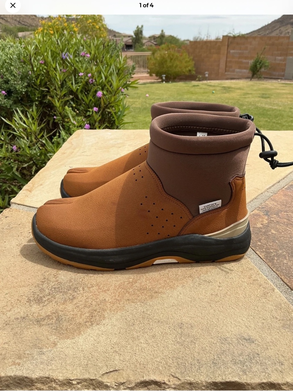 SUICOKE Men's Brown Slip-On Ankle Boots